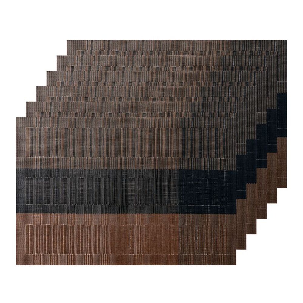 Set of 6 Heat-Resistant Non-Slip Table Mats 18x12 inch Coffee